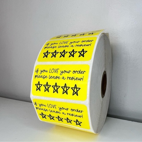 Thank You Stickers leave a review | Packaging Supplies NWT | 2 in nwt - Picture 7 of 8